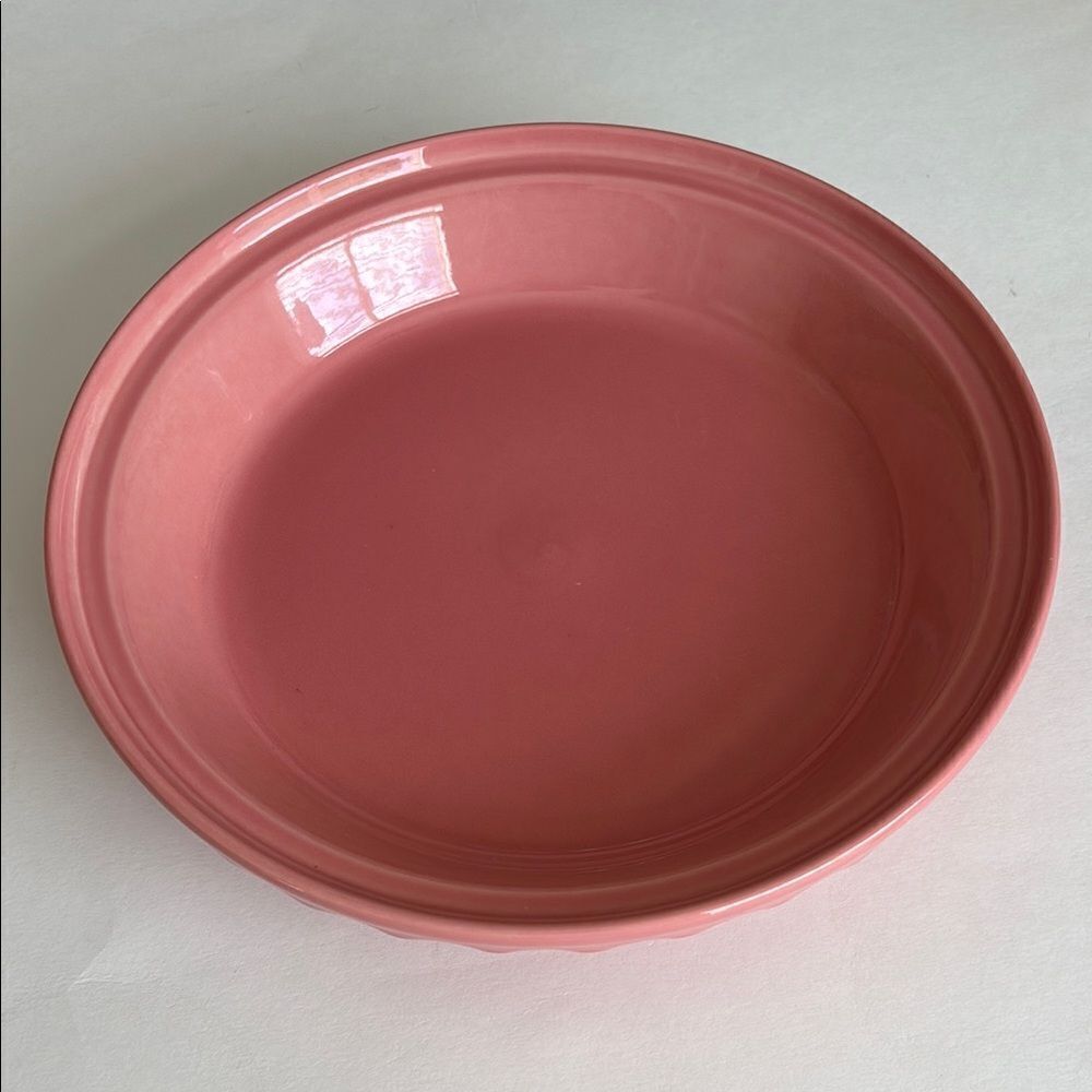 Vintage Homer Laughlin Fiesta Rose 10” Round Pie Plate Dish Made In USA